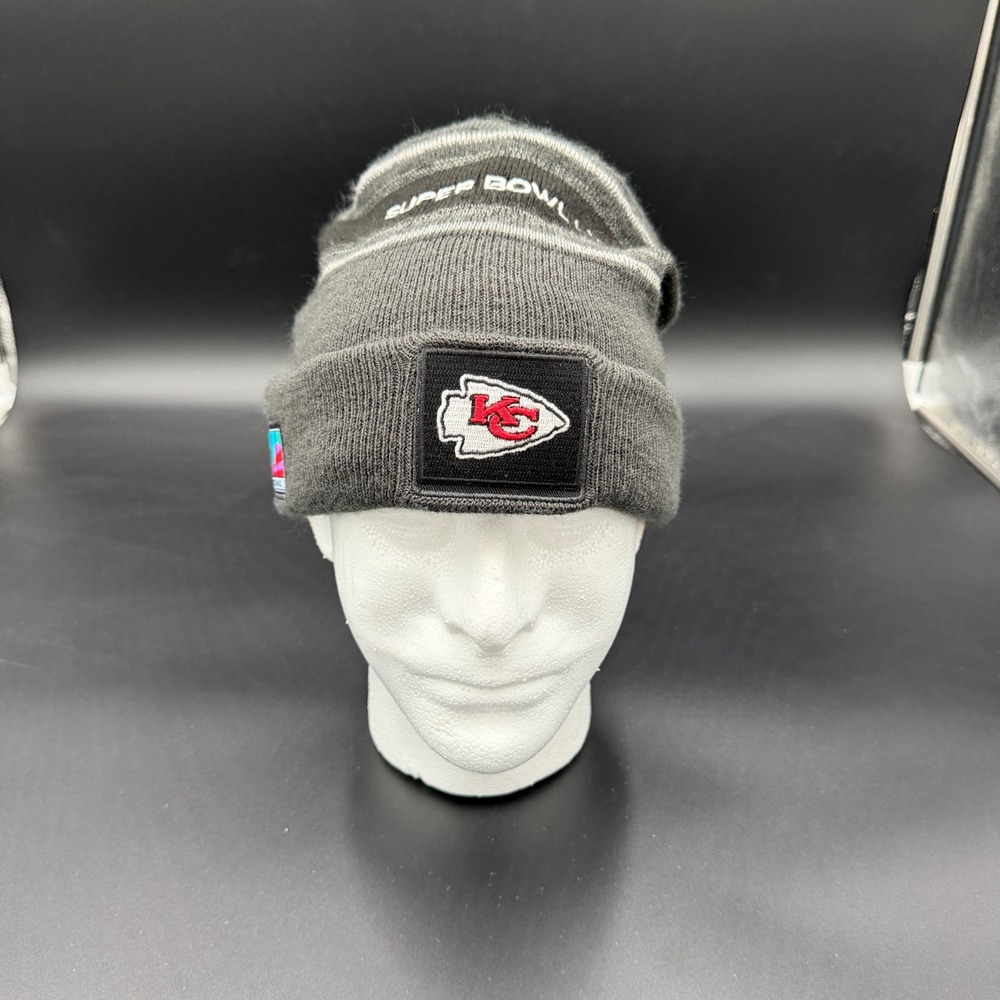 New Era Kansas City Chiefs Super Bowl LVII Cuffed Knit Beanie Gray NFL